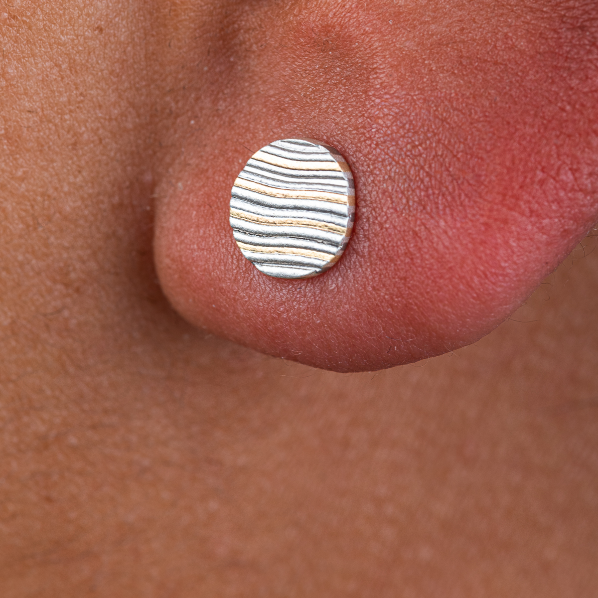 Striped Mokume Gane Earrings - Image 4